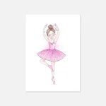 Illustration of ballerina in pink tutu dancing - no frame