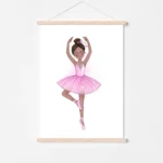 Illustration of ballerina in pink tutu - poster hanger