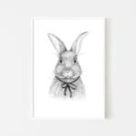 Illustration of rabbit with bow tie