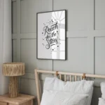 White inspirational poster: Reach for the Stars - on wall