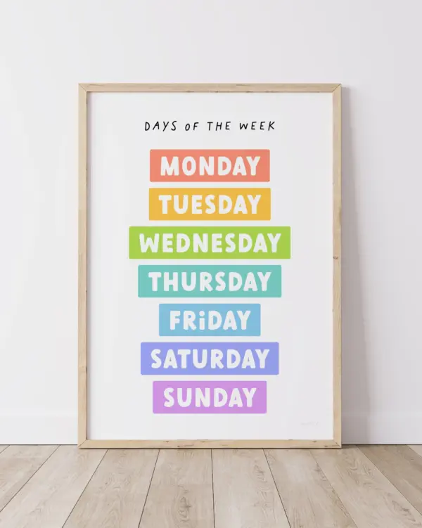 Days of the Week – Educational Poster